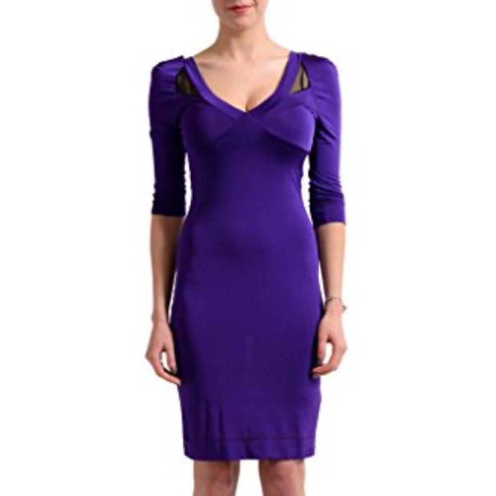 Just Cavalli Bodycon Stretchy Purple dress, Sz S